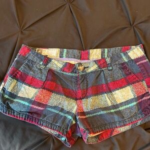 Hurley Multicolor Plaid Jean Shorts